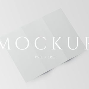 Trifold Brochure Mockup PSD: Wedding Program, Flyer Template (Digital Download