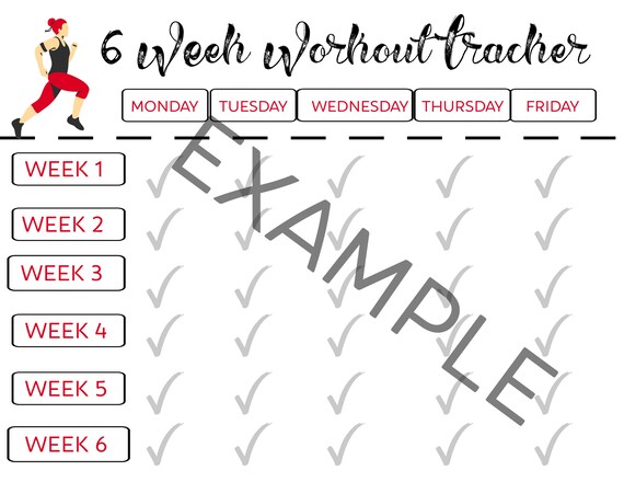 6 Week Workout Tracker Digital Download 6 Week Workout Tracker Digital Download