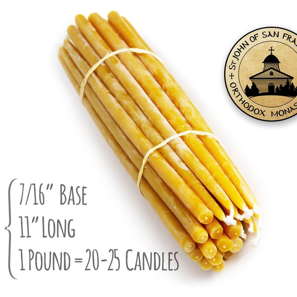 100% Pure Beeswax Tapers (#1's Thick)