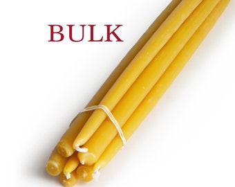 35 lb's - (#5's) Wholesale Case of  Pure Beeswax Tapers, about 9/16" wide at base and 17" long, approx 280 candles