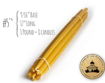 100% Pure Beeswax Tapers (#5's)