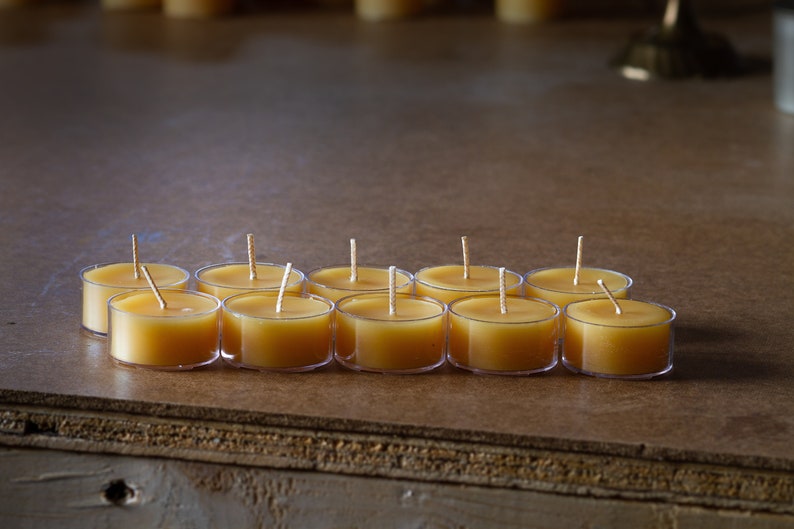 Beeswax Tea lights 10 100% Pure Beeswax image 3