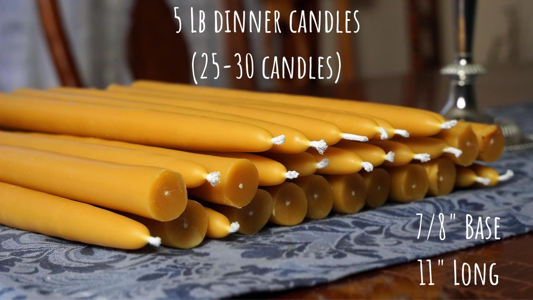 5 Lbs 100 Pure Beeswax Dinner Candles 1's Standard Etsy