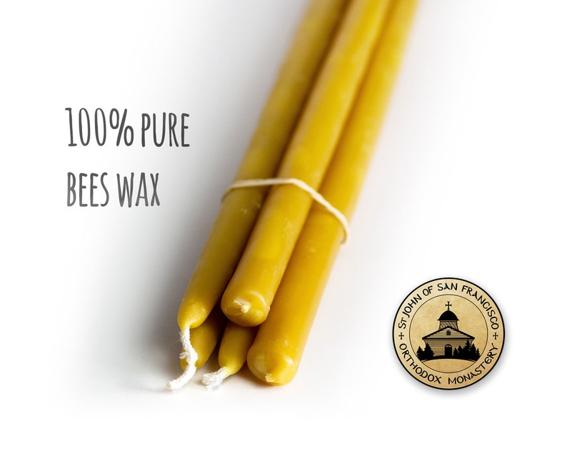 100% Pure Beeswax Tapers 3's Thick image 3