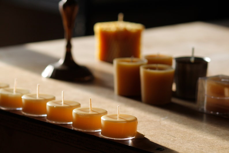 Beeswax Tea lights 10 100% Pure Beeswax image 7