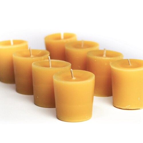 8 100 Pure Beeswax Votive Candles Etsy