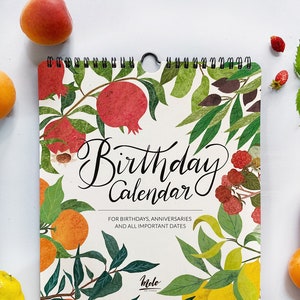 Fruit Perpetual Birthday Calendar, Perpetual Planner, Family birthdays board, Date Keeper, Date Organizer, Birthday Dates, Fruit Calendar