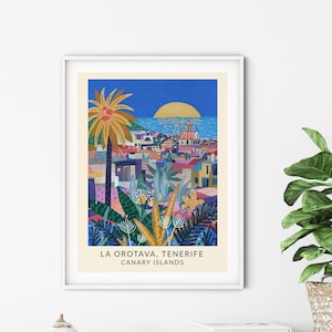 La Orotava, Tenerife Poster, Canary Islands, Travel Poster, City Print, Tenerife Art Print, Wall Art, Gift for Traveler