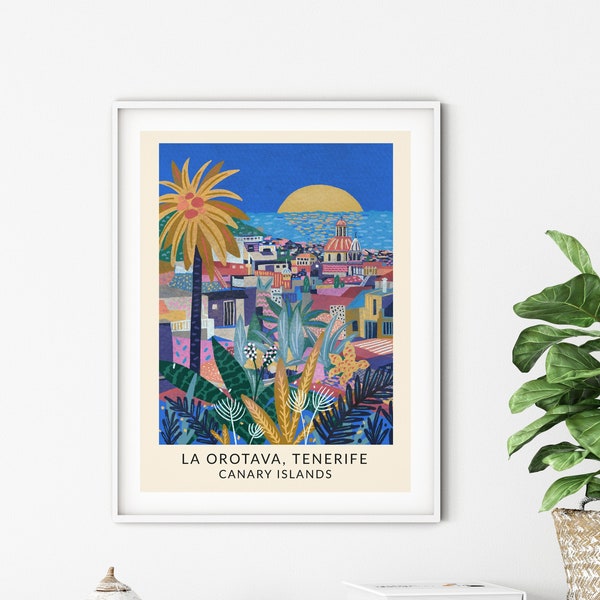 La Orotava, Tenerife Poster, Canary Islands, Travel Poster, City Print, Tenerife Art Print, Wall Art, Gift for Traveler