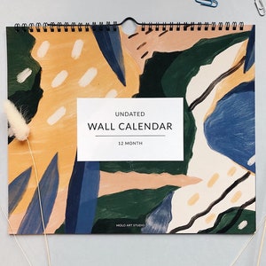 Undated Wall Calendar, Year Calendar, Undated Planner, Perpetual calendar, Wall Planner, Academic Planner