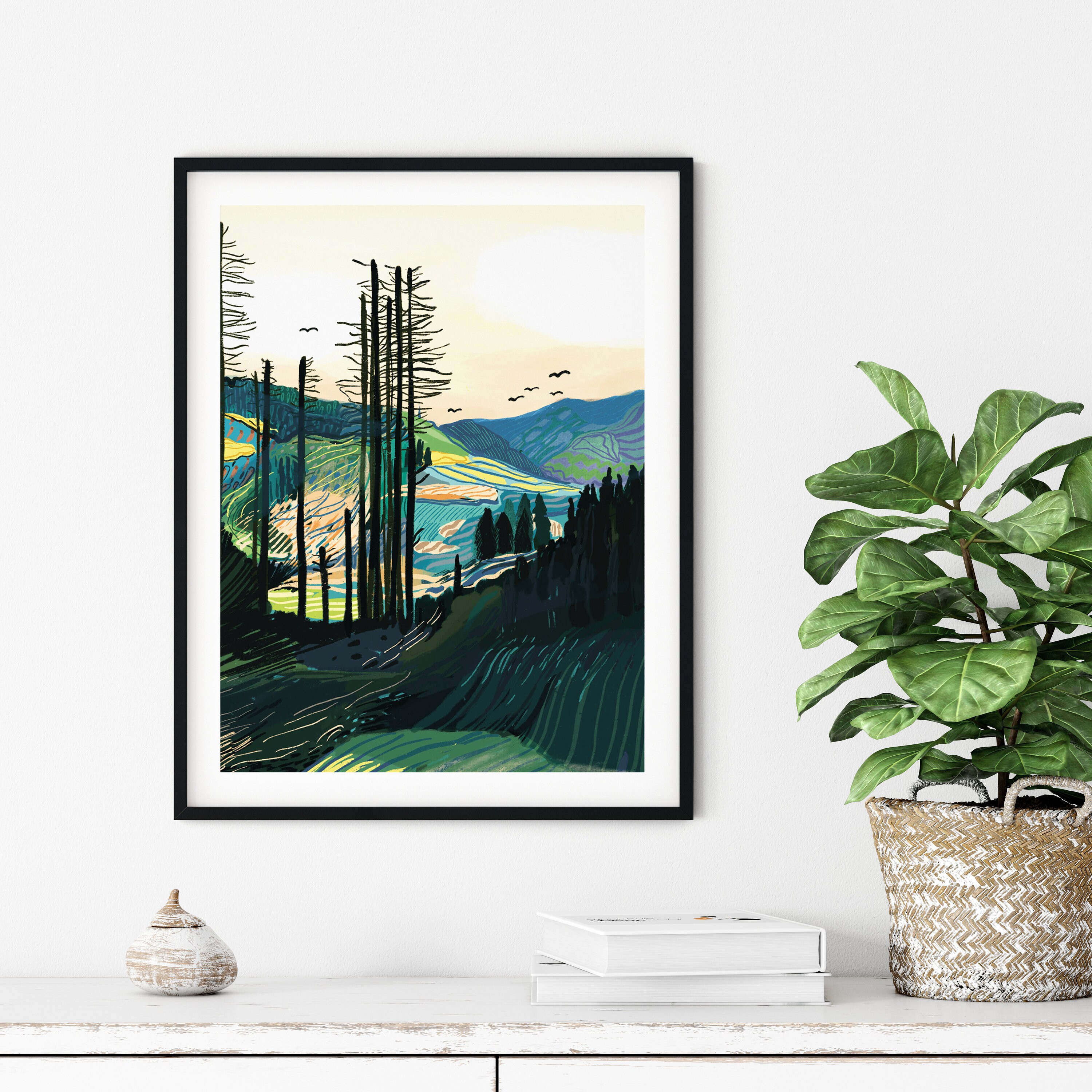 Mountain Landscape Print Forest Poster Landscape Etsy