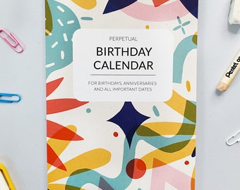 Abstrakter ewiger Geburtstagskalender, Geburtstagsgeschenk, ewiger Planer, Familiengeburtstagstafel, Datumshalter, Datumsorganisator, Geburtstagsdaten