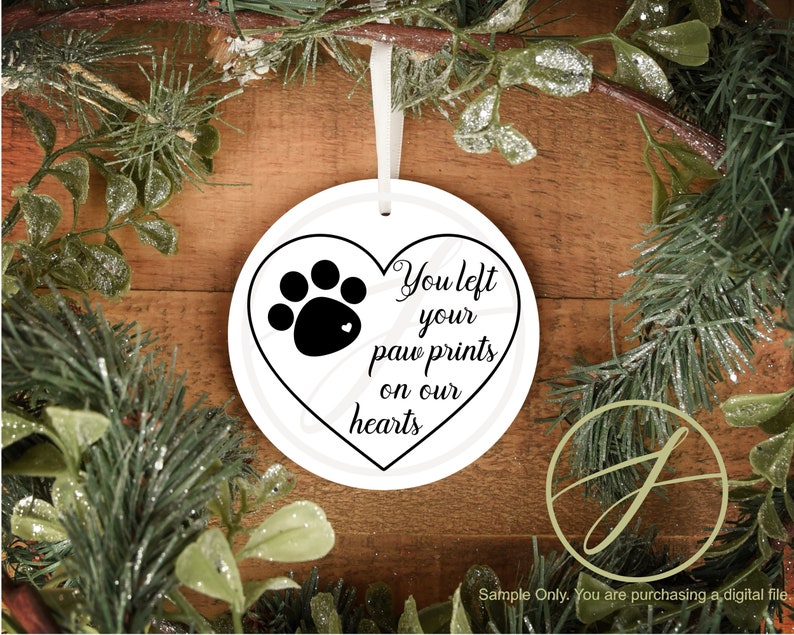 Download Paw Prints on our Hearts Memorial Pet SVG PNG | Etsy