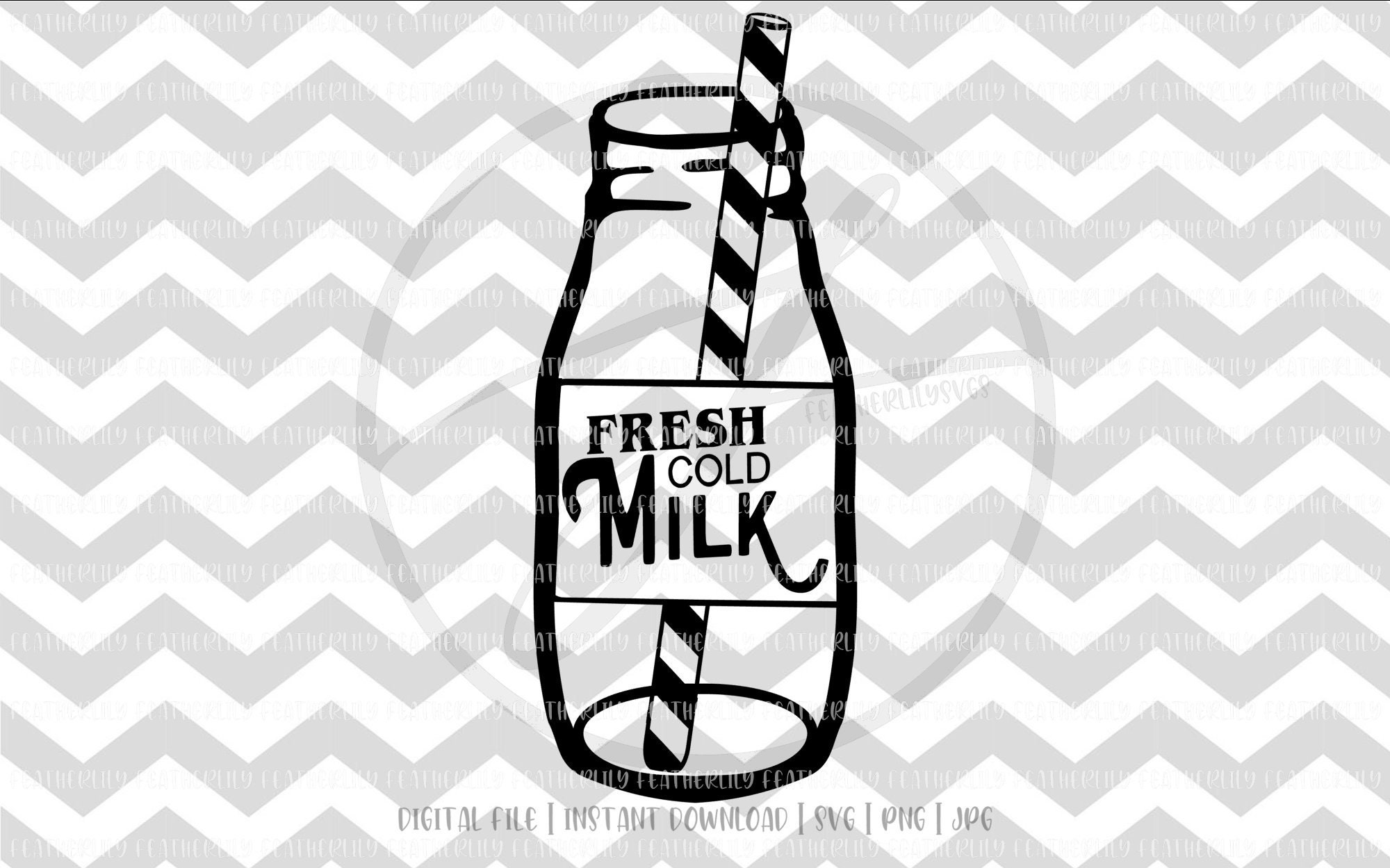 Farmhouse Milk Bottle Vintage Bottle Straw Cute SVG Etsy