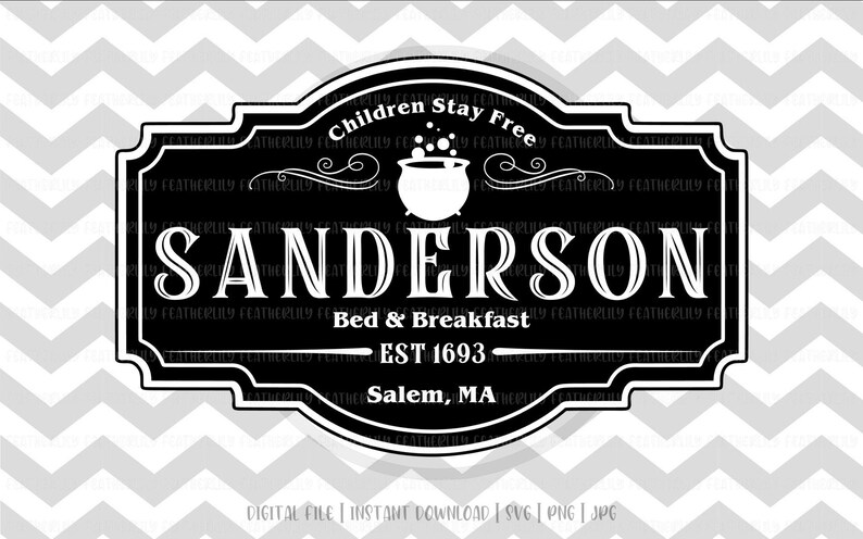 Download Sanderson Bed & Breakfast Hocus Pocus Halloween SVG | Etsy