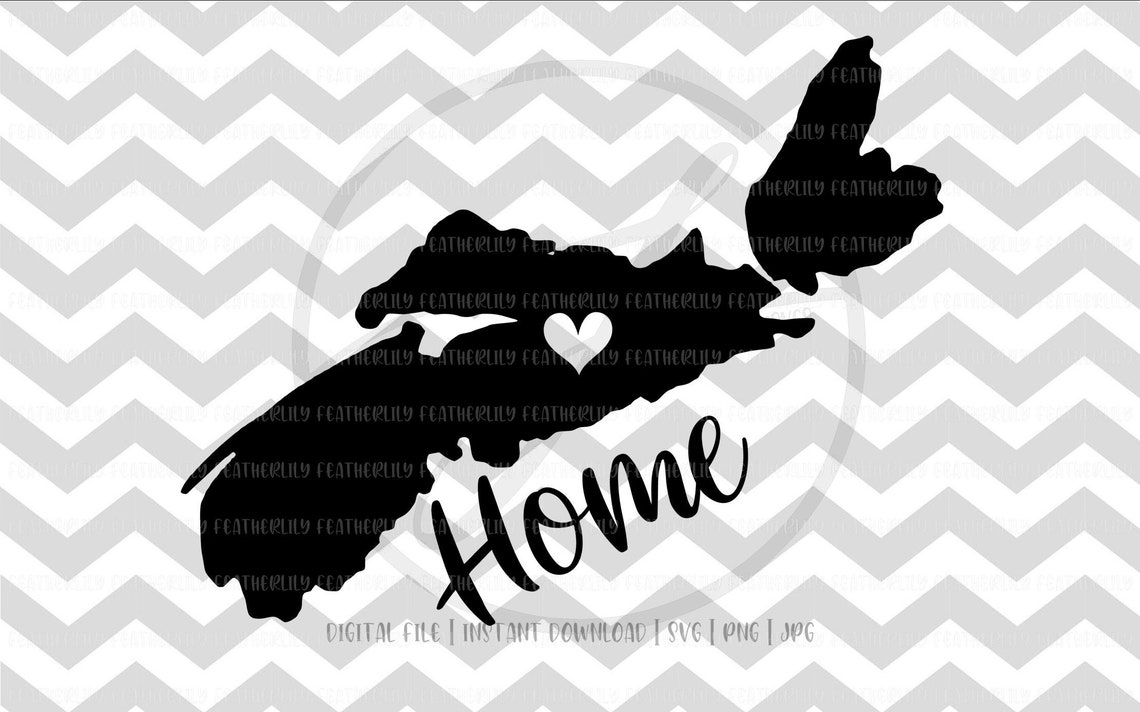 Nova Scotia Province Silhouette Heart Home SVG PNG Etsy Canada