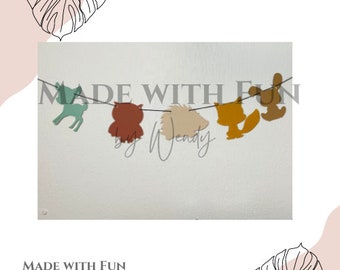 Wooden Garland - woodland animals - laser file - garland woodland animals - Nursery - SVG - Wooden garland nursery with woodland animals