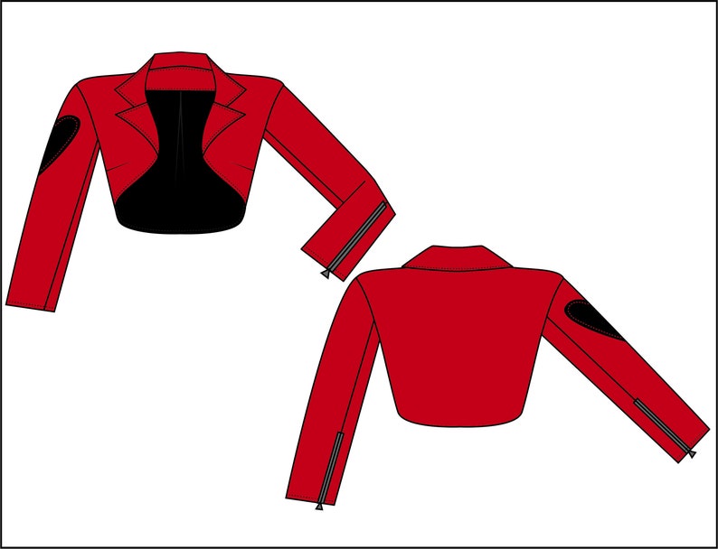 Vintage Clothing Pin-Up Custom Made- Bolero Jacket- Heart on your Sleeve- Faux Leather- 50/'s Vintage Style Rockabilly Women/'s Clothing
