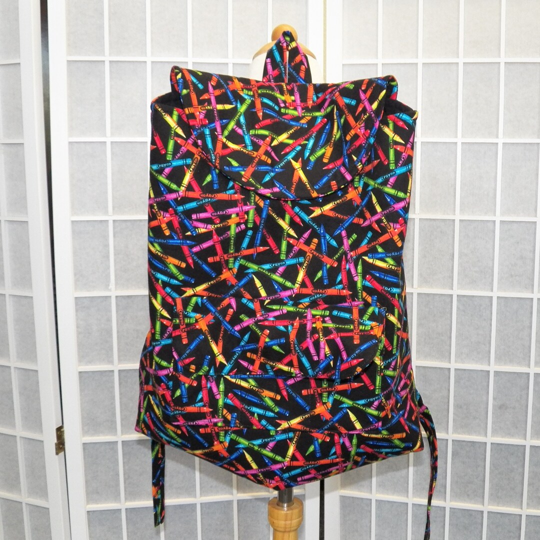 Crayons- Full Sized Backpack, Purse, Bag (inv #7002) - Etsy