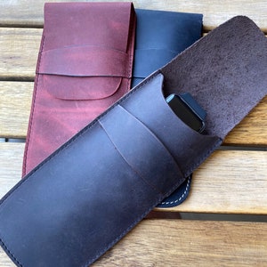 Personalized watch case.Genuine leather watch pouch