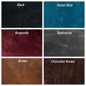 Personalized Genuine Leather Burgundy Desk Mat image 9