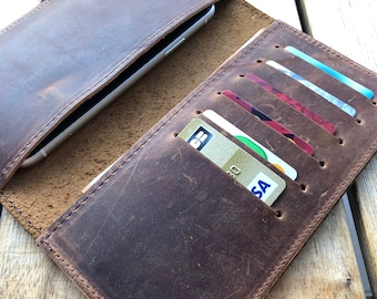 Customize genuine leather phone wallet