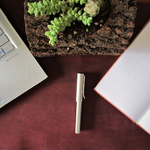 Personalized Genuine Leather Burgundy Desk Mat image 3