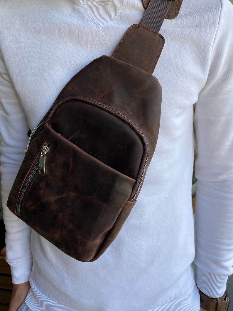 Personalized Genuine Leather Crossbody Bag Unisex Sling Bag Etsy UK