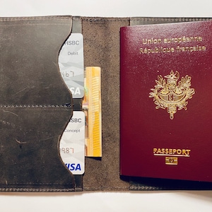 Carteira de viagem personalizada em couro genuíno, porta passaporte