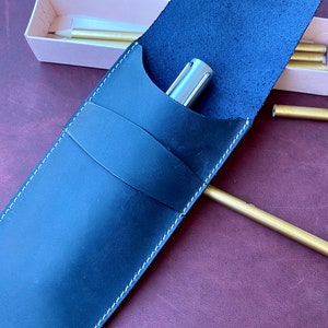 Personalized genuine leather pen pouch, pen case