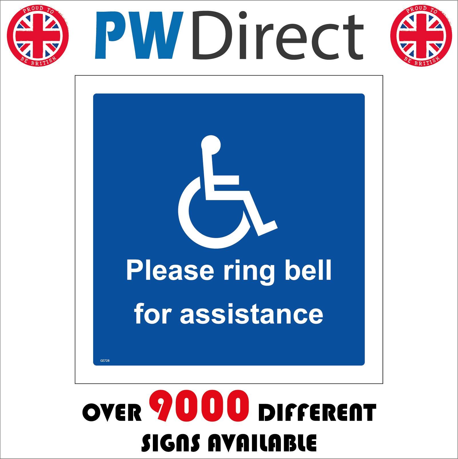 GE728 SQ Please Ring Bell for Assistance Accessible Disabled Help ...