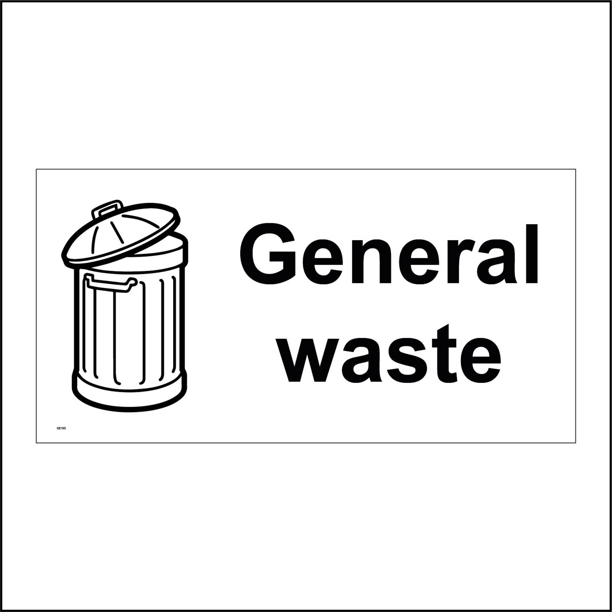 GE165SL General Waste Sign Rubbish Bin Tip Garage Can Trash Etsy UK