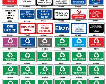 ABL003 Recycling Choice Custom Text Words Refuse Bins Dog Poo Signs
