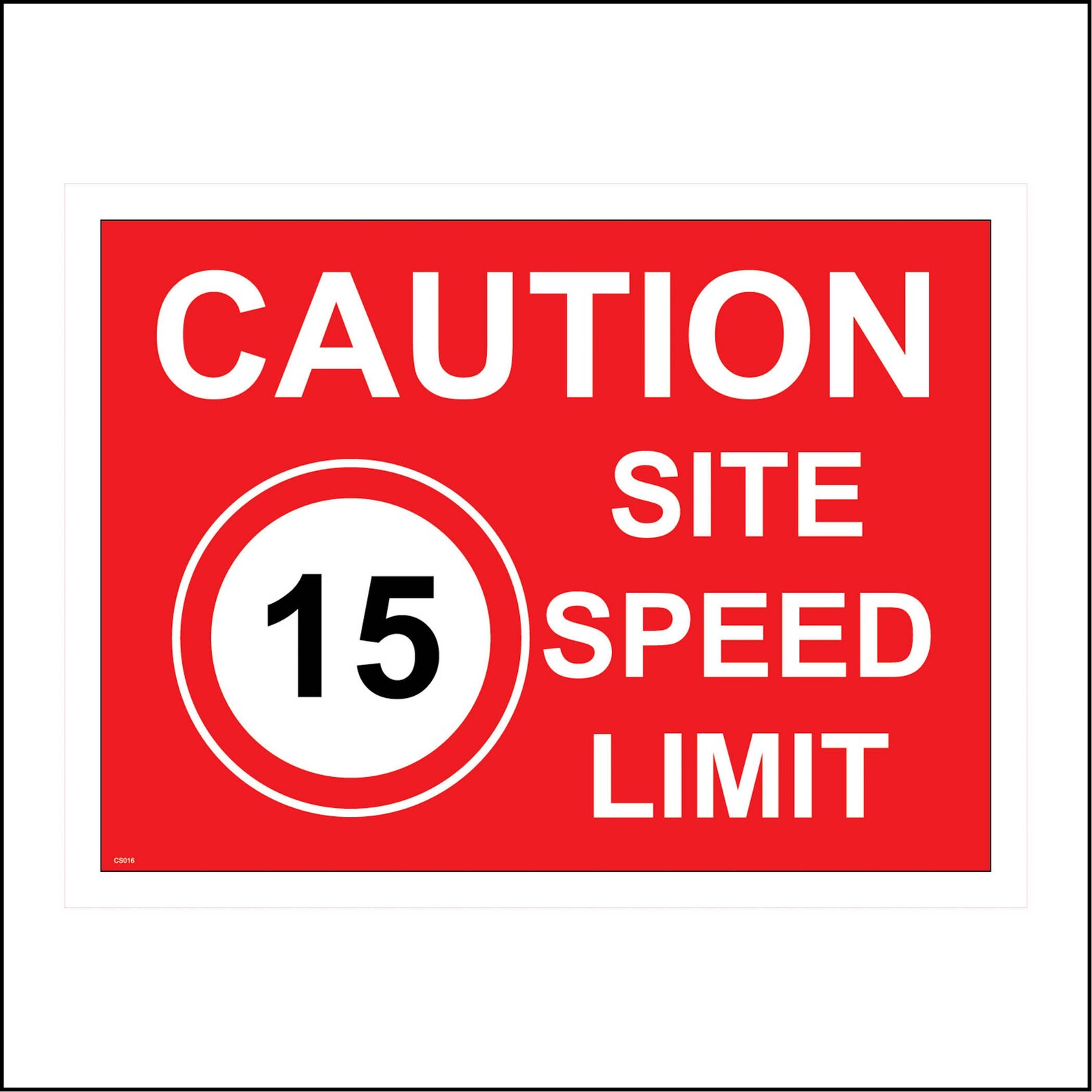 CS016-BL Caution 15 MPH Miles per Hour Site Speed Limit Part of Our