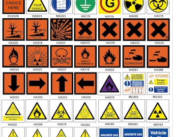 Square, Triangle symbol, Environmental Signs Orange Arrows Hazards Personalise HSQ005