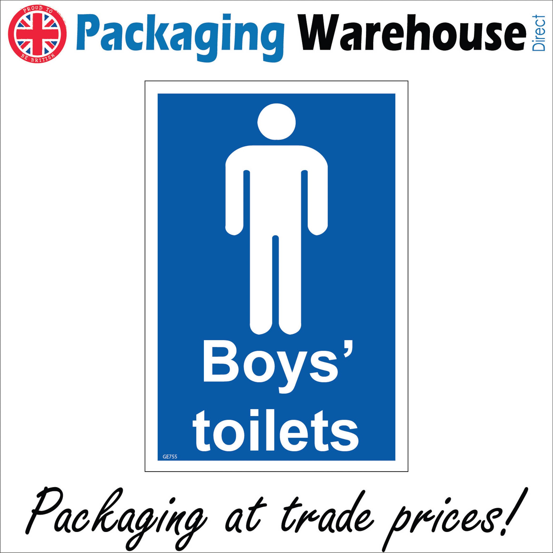 GE755 BP Boys Toilet Sign Lads Door Plaque School Wc Loo Showers