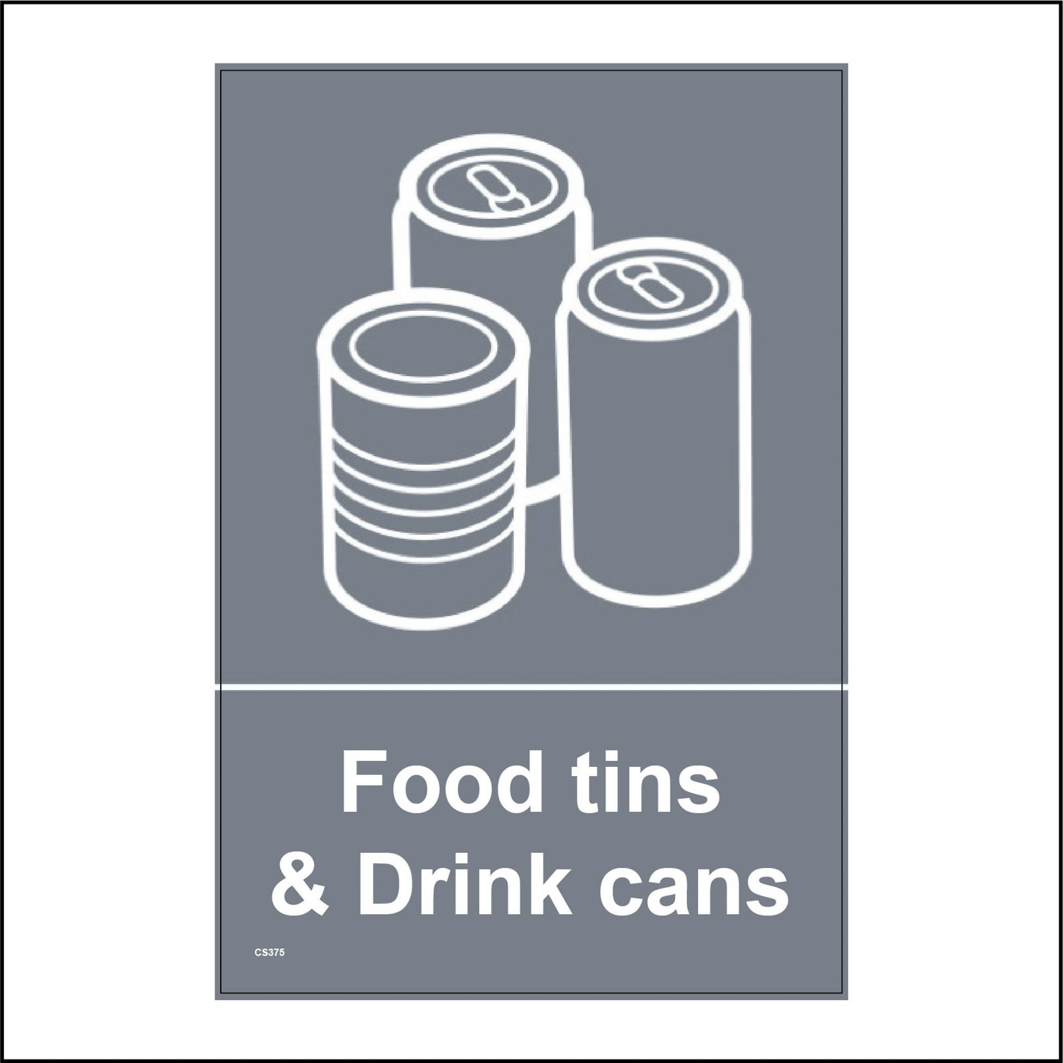 CS375BP Food Tins & Drink Cans Sign Recycling Recycle Green Etsy UK