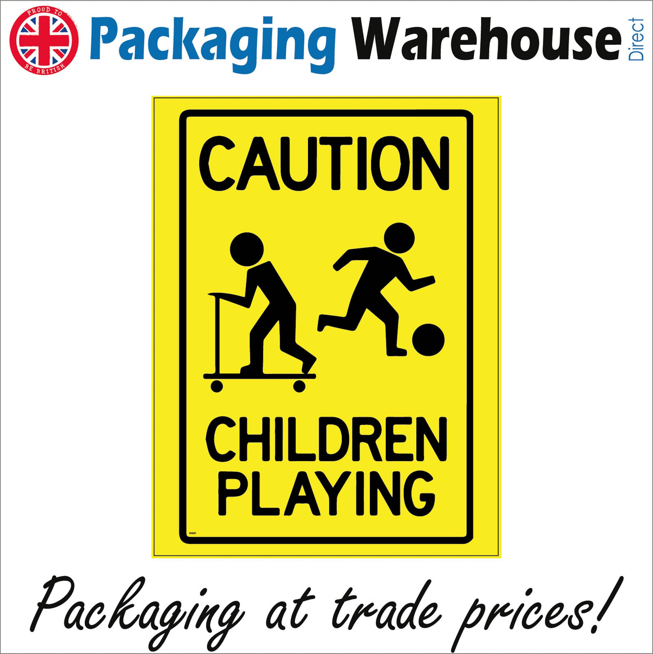 WS507 BP Caution Children Playing Sign Toys Child Young Road Car