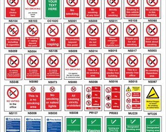 PBP002 No Smoking Vaping On Premises Area Office Shelter Law Premises Communal Areas Sign