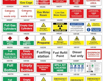 HBL001 Spill Kit Propane Cylinder Full Bottle Empty Radon Gas Fuelling Station Quality Control Sign