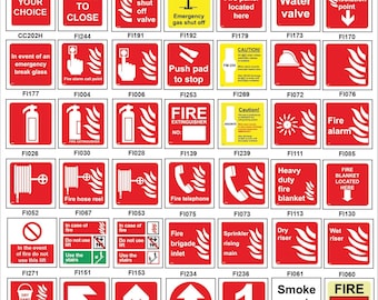 FSQ003 Gas Shut Off Valve Fire Do Not Lift Emergency Break Glass Extinguisher Alarm Water Telephone