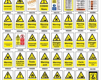 HBP001 COSHH Biological Hazard Highly FlammableLPG Harmful Chemcials Compressed Gas Fire Risk