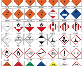 Orange Blue Black White Diamond Warning Signs Custom Combustible Dangerous HSQ002