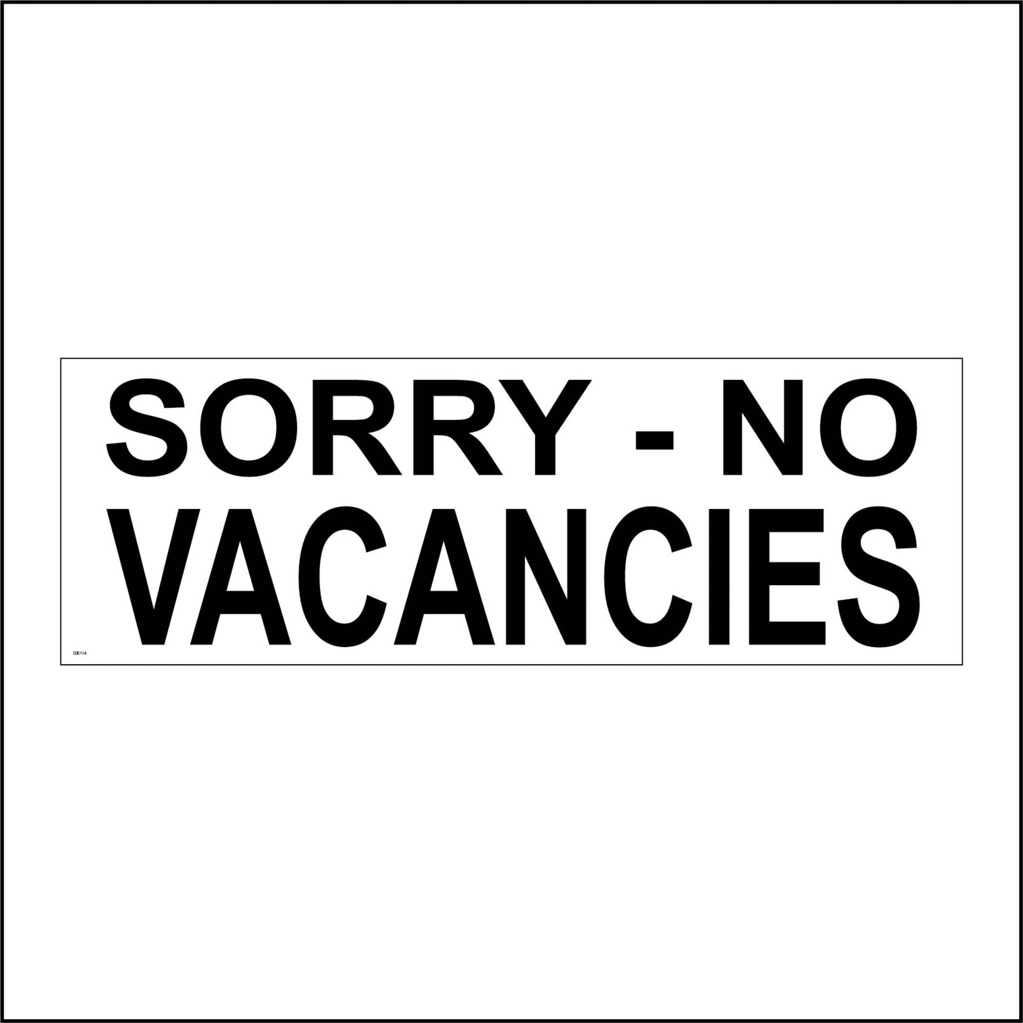 GE114-LL Sorry No Vacancies Sign Door Wall Window Plaque Room Bed ...