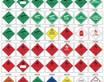 Green, Red, White Diamond Oxygen Compressed Gas Fuel Custom Signs HSQ003