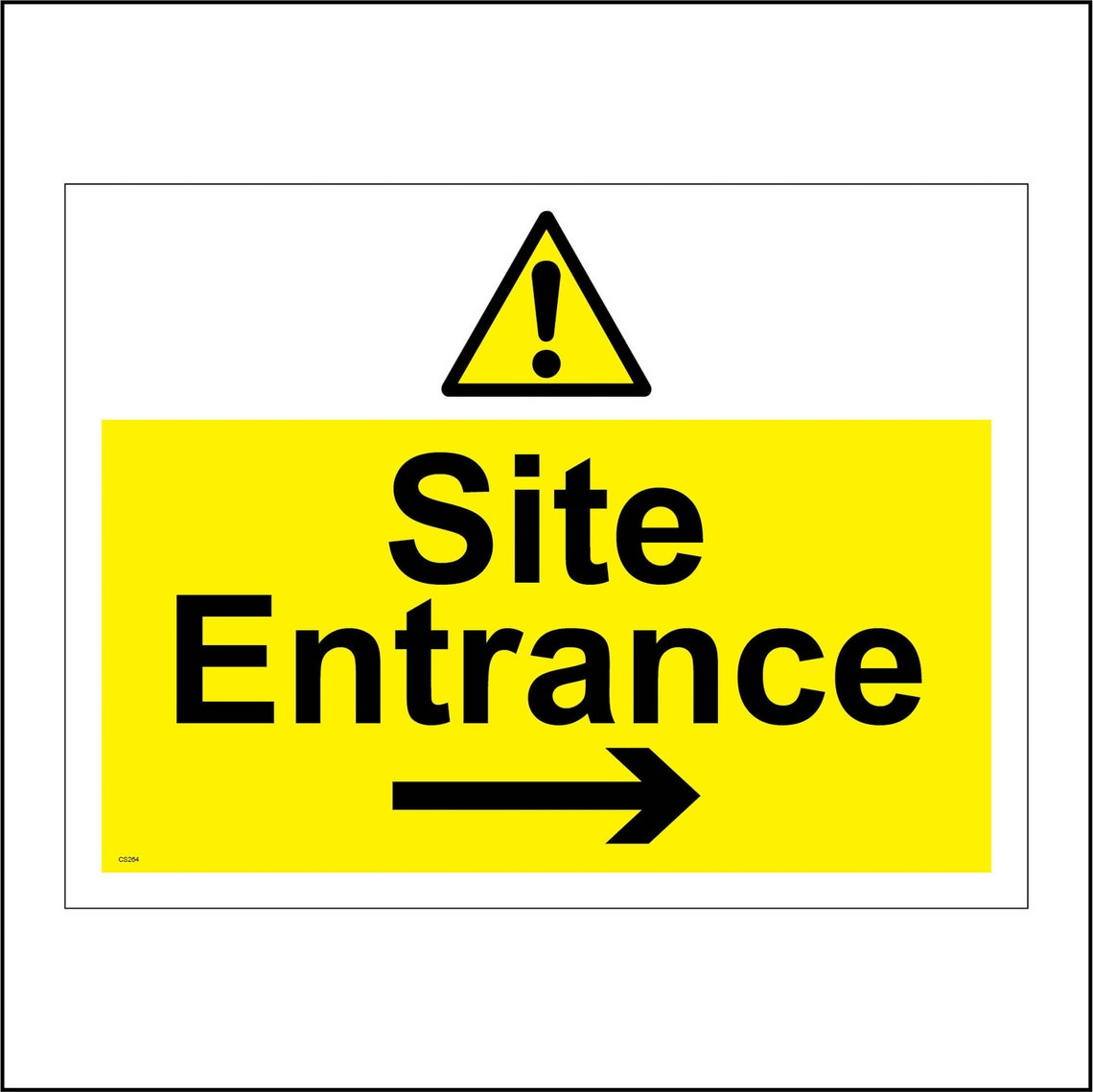 CS264BL Site Entrance Right Arrow Part of Our Construction Sign Range Etsy