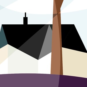 House With Lilac Tree Art Print image 3