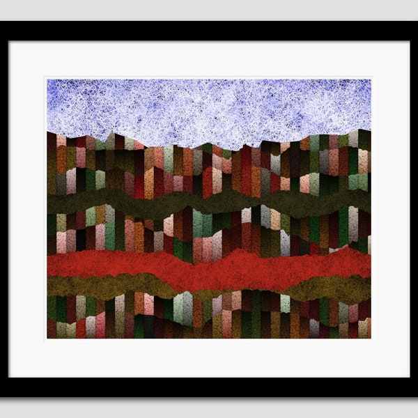 Abstract Mountains with Lava Flow - Art Print