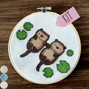 Sea Otters Cross Stitch Kit image 1