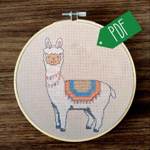 Llama Cross Stitch Pattern PDF Download // Print at Home